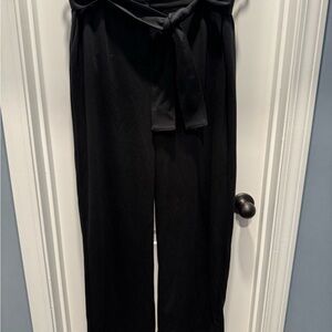 Liz Claiborne Black Wide Leg Pants with Tie Waist